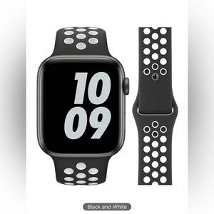 NWT! Apple Watch Hollow Out Sport Black White 42-49mm Band Only